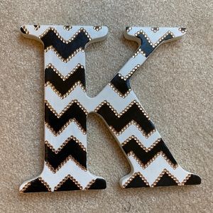 “K” chevron home decor with rhinestones